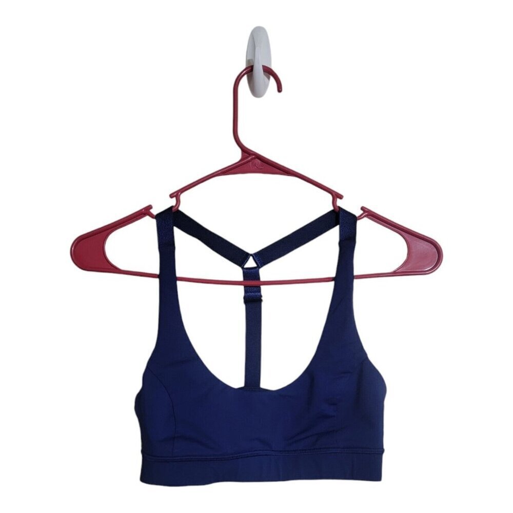Lululemon Bra Women 4 Blue Light  Breezy Sport Magnum Athleisure Crossfit W1AFHS